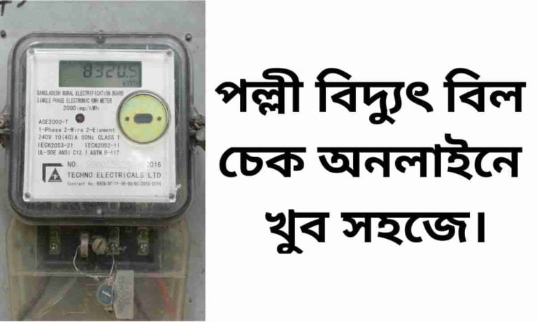 পল্লী বিদ্যুৎ বিল চেক অনলাইনে। Polli Bidyut Bill Status