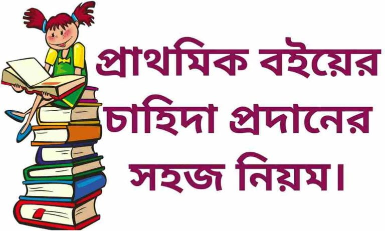 প্রাথমিক বিদ্যালয়ের পাঠ্যপুস্তক চাহিদা প্রদানের নিয়ম।