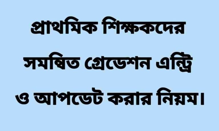 সমন্বিত গ্রেডেশন ব্যবস্থাপনা আপডেট ও এন্ট্রি করার নিয়ম।
