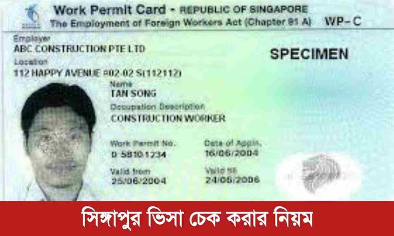 সিঙ্গাপুর ভিসা চেক করুন সহজে। Singapore Visa Check
