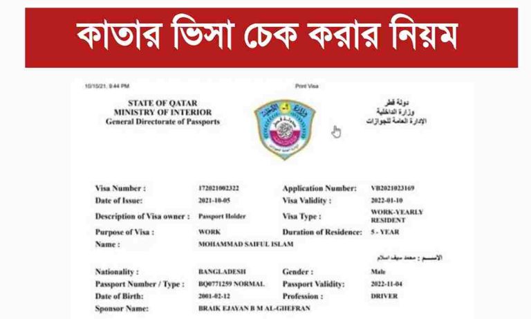 কাতার ভিসা চেক করার নুতন নিয়ম ২০২৫